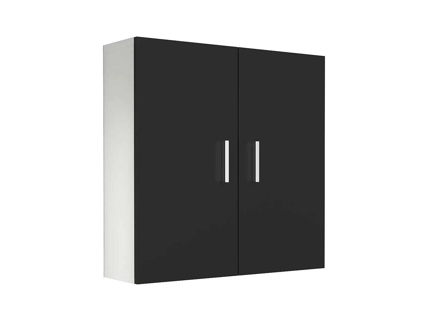 Bathroom furniture wall cabinet Zalo White / Black H. 60 x W. 60 x D. 18 cm
