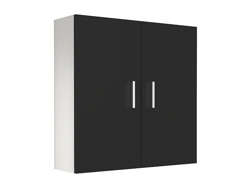 Bathroom furniture wall cabinet Zalo White / Black H. 60 x W. 60 x D. 18 cm