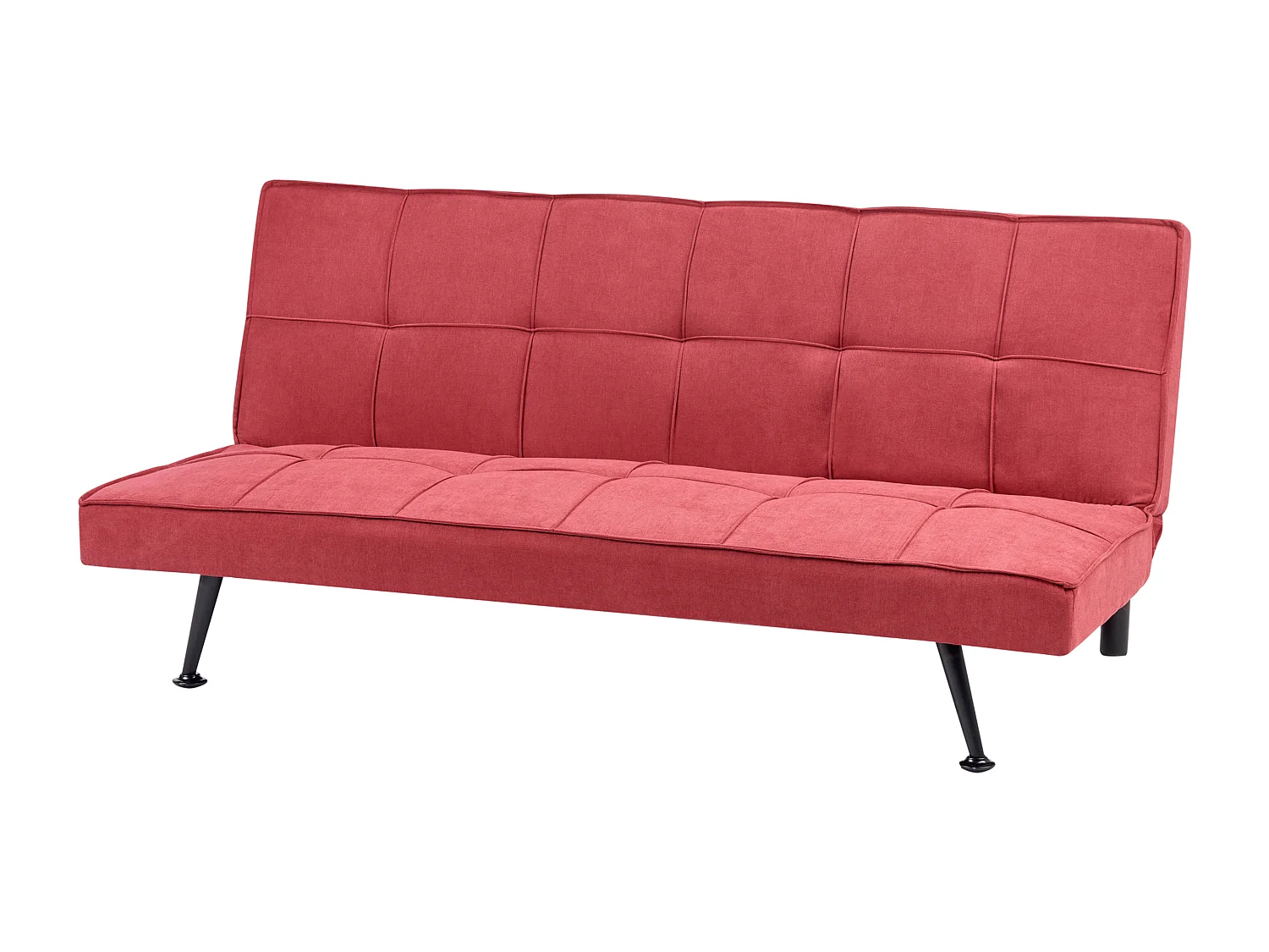 3-Sitzer Sofa mit Schlaffunktion Stoff rot Schlafsofa ohne Armlehnen Hasle
