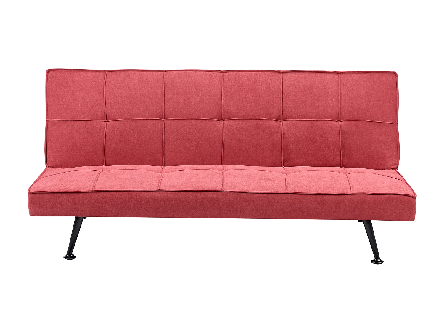 3-Sitzer Sofa mit Schlaffunktion Stoff rot Schlafsofa ohne Armlehnen Hasle