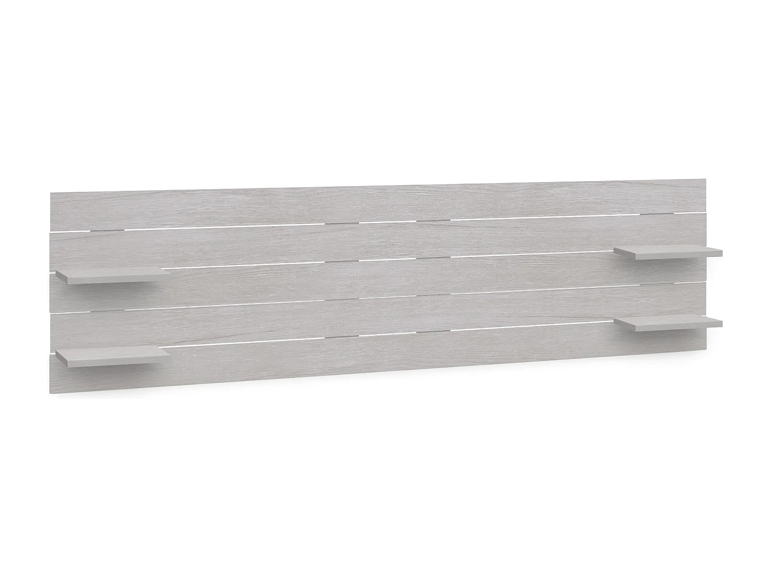 Cabeceira DHOME com prateleiras de madeira reciclada DM suspensa na parede estilo palete horizontal cama vintage nórdica (220 cm Ártico)