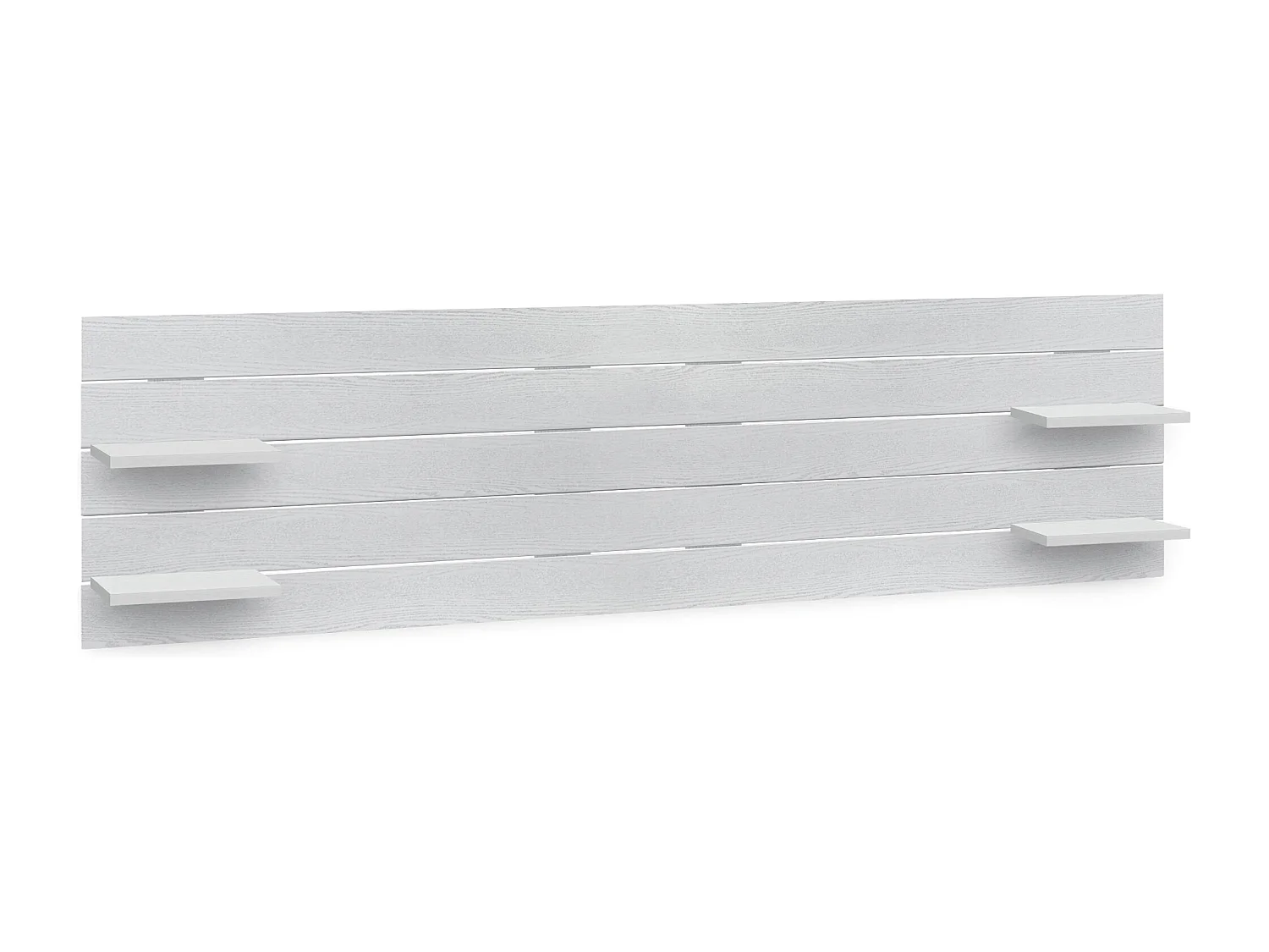 DHOME Tête de lit avec étagères en bois recyclé DM Tenture murale horizontale Style palette Lit nordique vintage (bois blanc 220 cm)