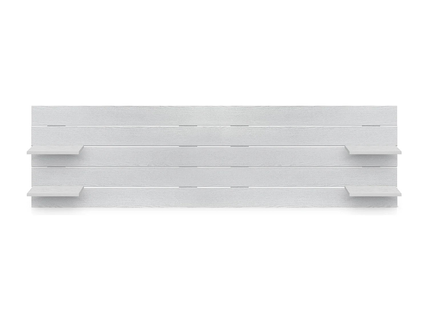 DHOME Tête de lit avec étagères en bois recyclé DM Tenture murale horizontale Style palette Lit nordique vintage (bois blanc 220 cm)