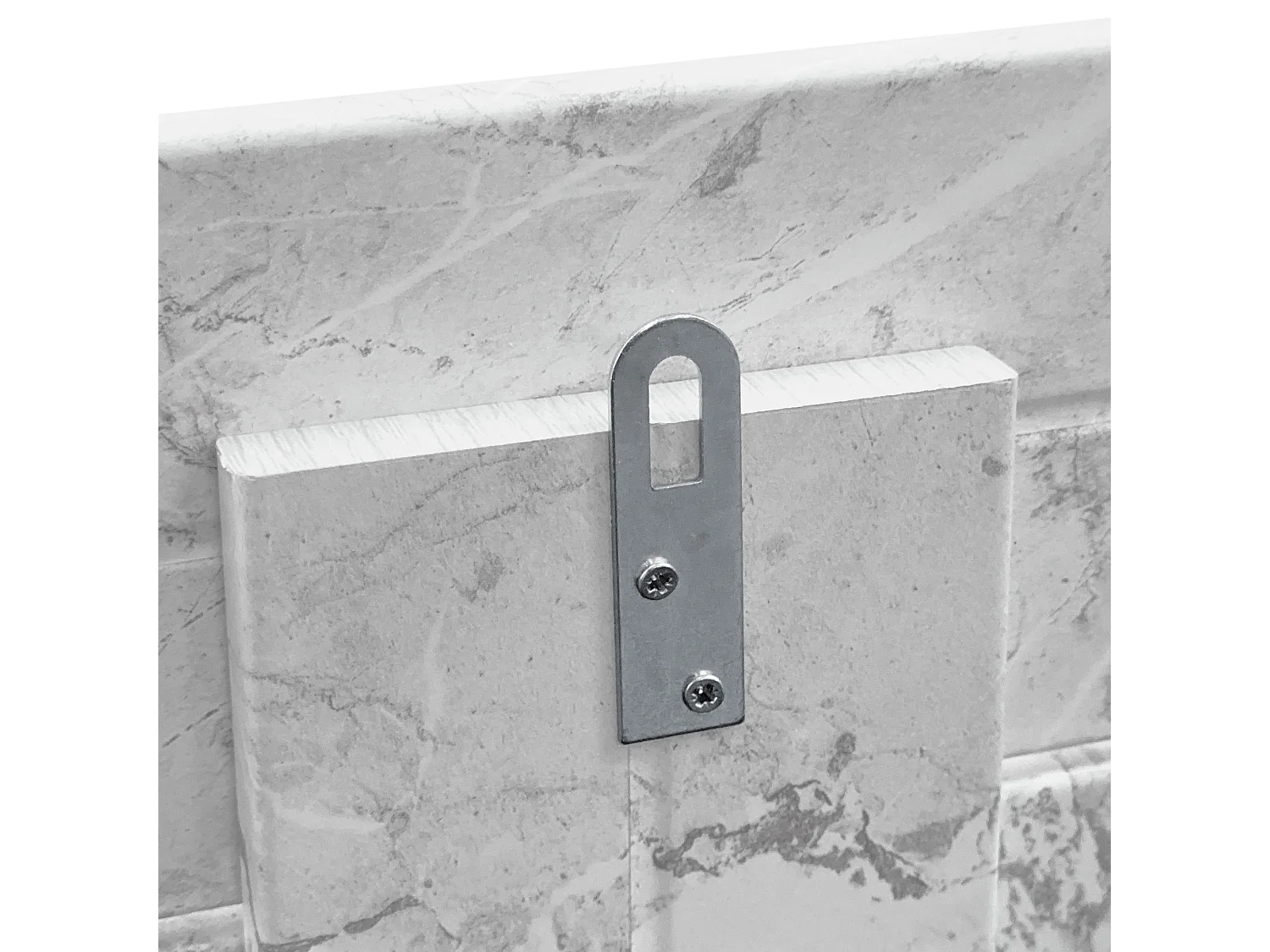 DHOME Tête de lit avec étagères en bois recyclé DM Tenture murale horizontale Style palette Lit nordique vintage (finition marbre 160 cm)