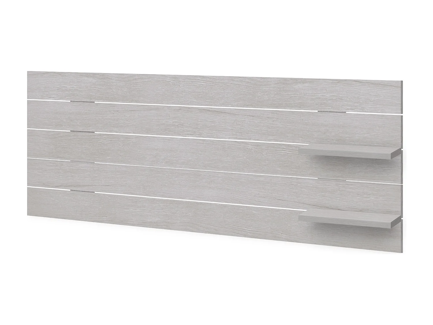 Cabeceira DHOME com prateleiras de madeira reciclada DM suspensa na parede estilo palete horizontal cama vintage nórdica (160 cm Ártico)