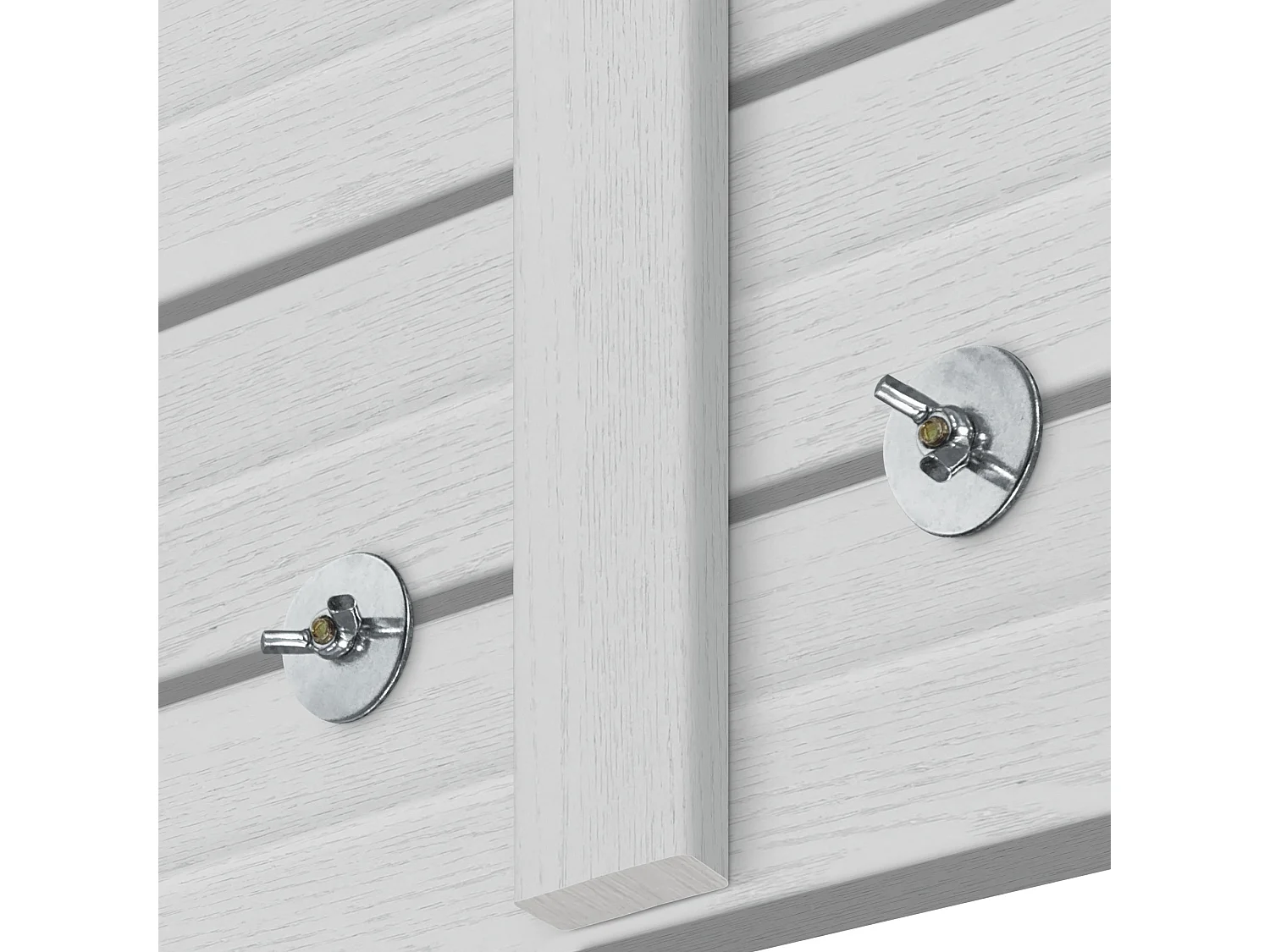 DHOME Cabecero con Estantes de Madera reciclada DM Colgante Pared Estilo Palet Horizontal Cama Vintage Nordico (290cm Blanco Madera)