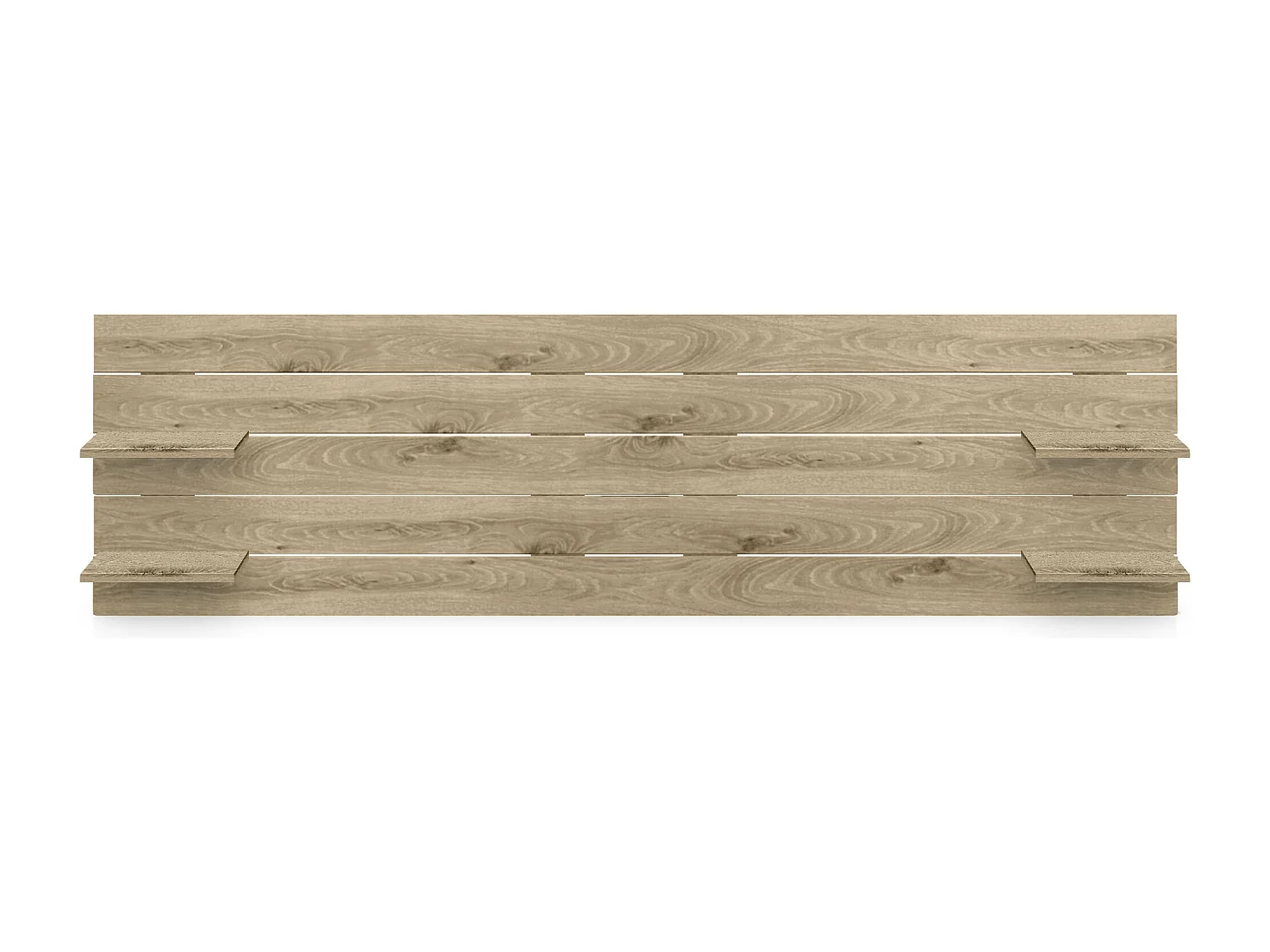 Cabeceira DHOME com prateleiras de madeira reciclada DM suspensa na parede estilo palete horizontal cama vintage nórdica (madeira cambriana de 290 cm)