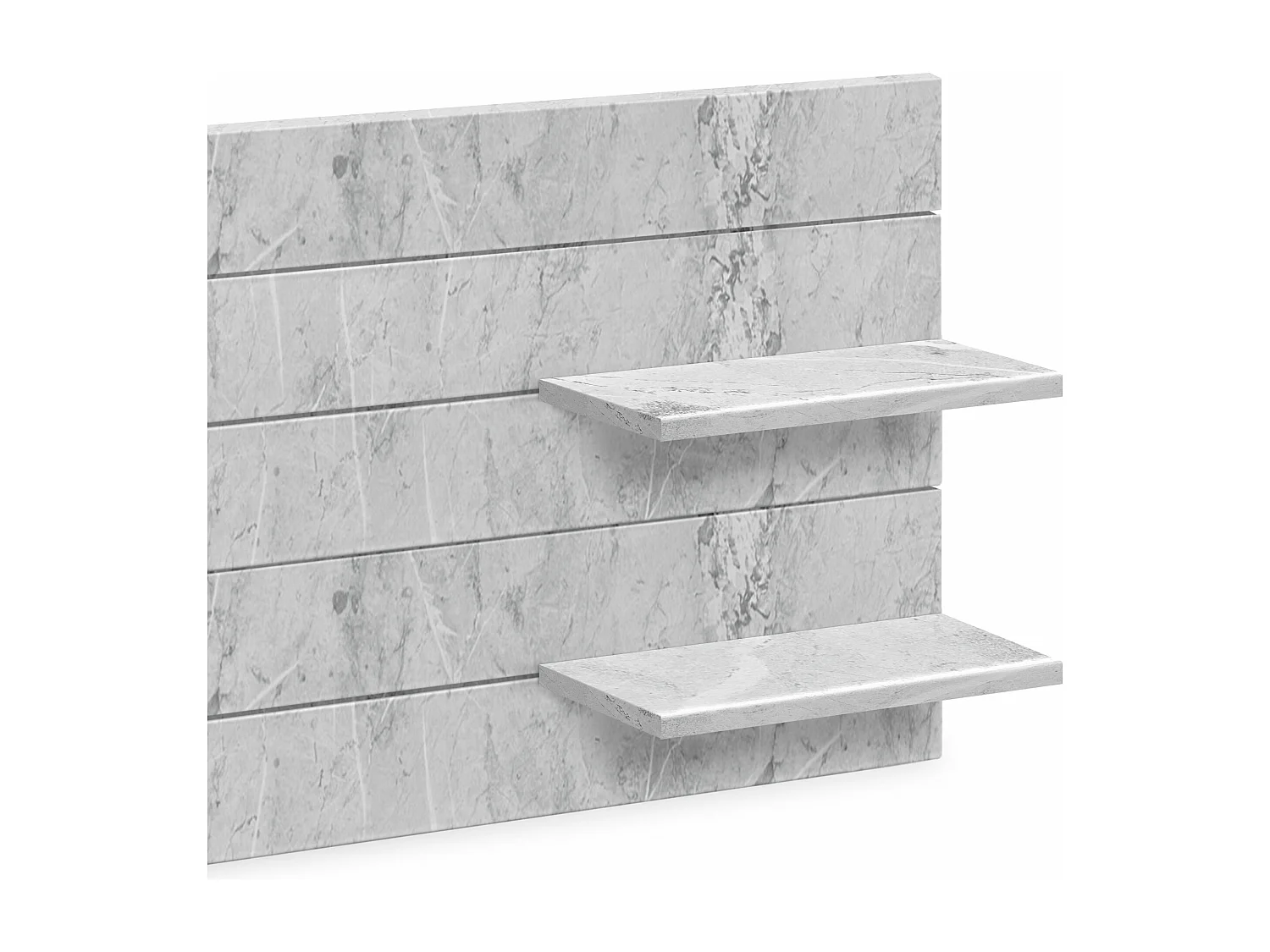 DHOME Tête de lit avec étagères en bois recyclé DM Tenture murale horizontale Style palette Lit nordique vintage (finition marbre 145 cm)