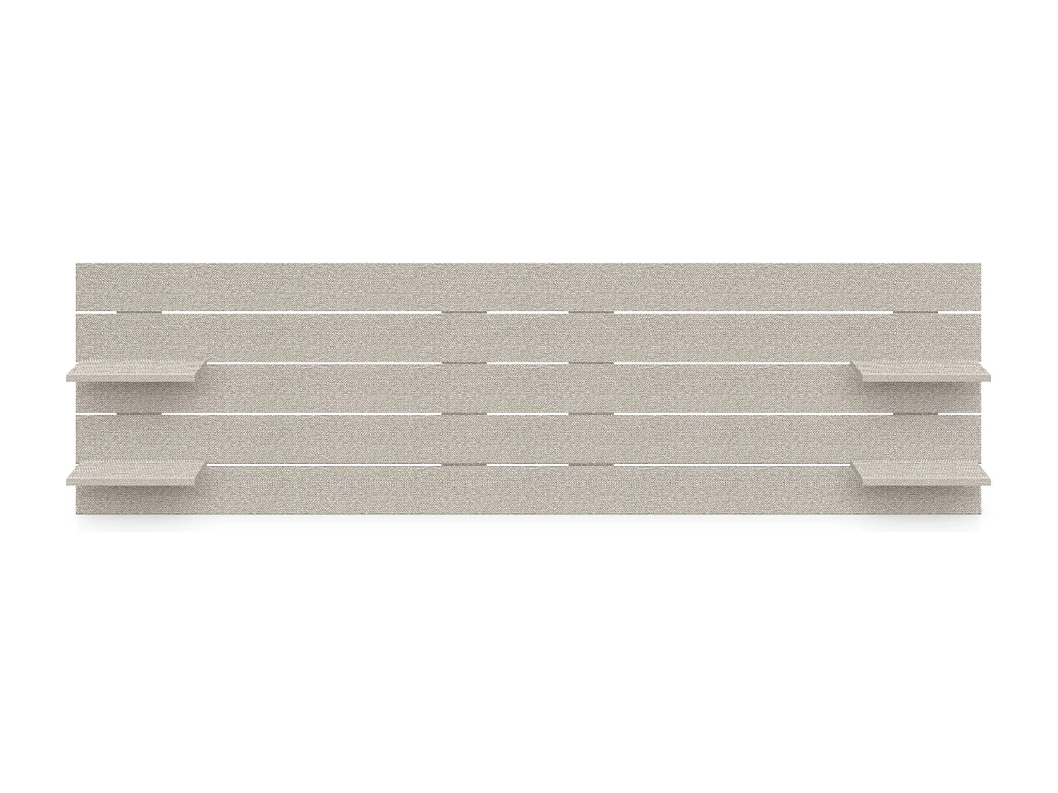 DHOME Hoofdbord met planken van gerecycled hout DM Muurhangend Horizontaal palletstijl Scandinavisch vintage bed (290 cm beige spikes)