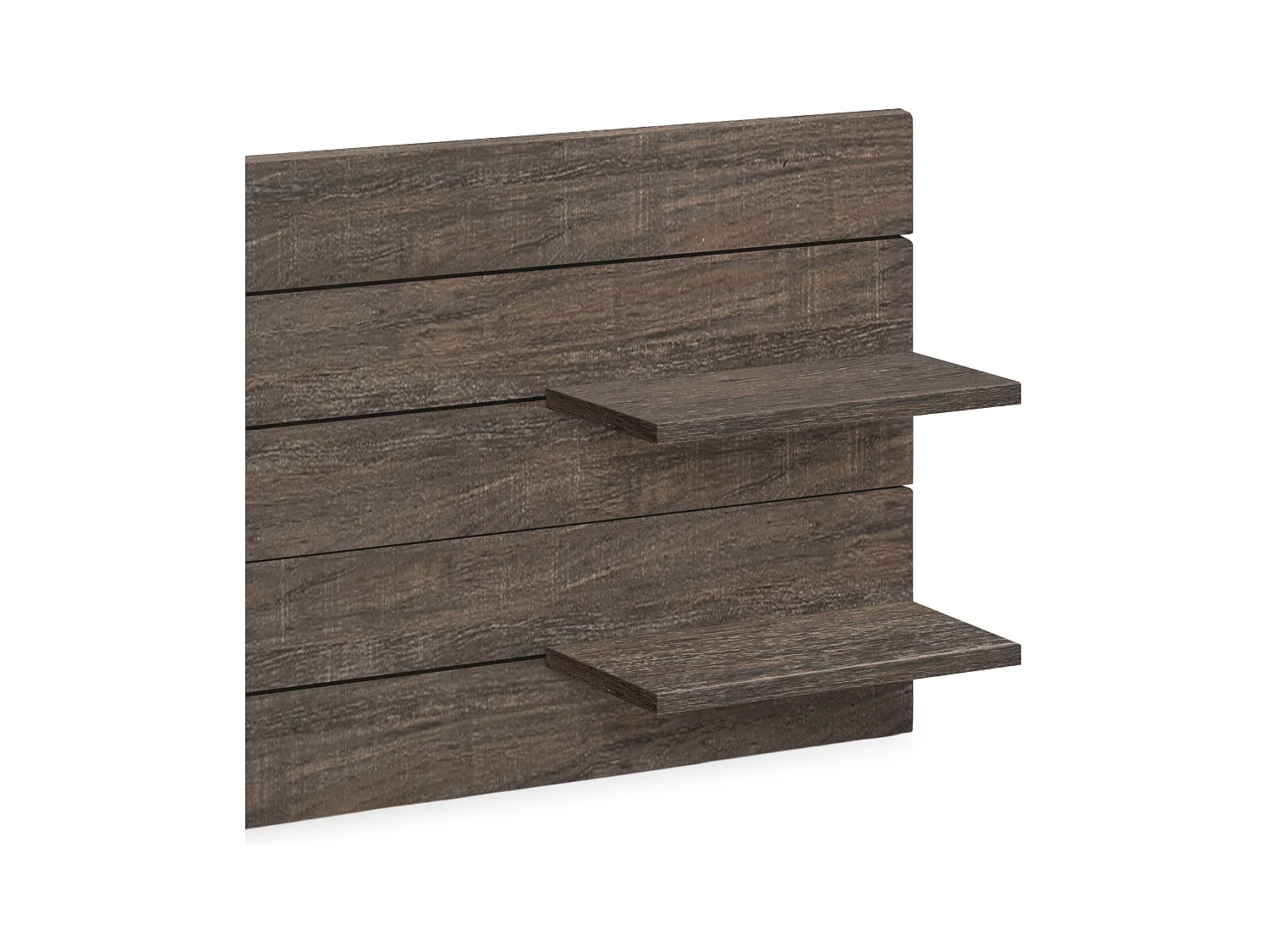 DHOME Hoofdbord met planken van gerecycled hout DM Muurhangend Horizontaal Palletstijl Scandinavisch Vintage Bed (145cm Amazon Oak)