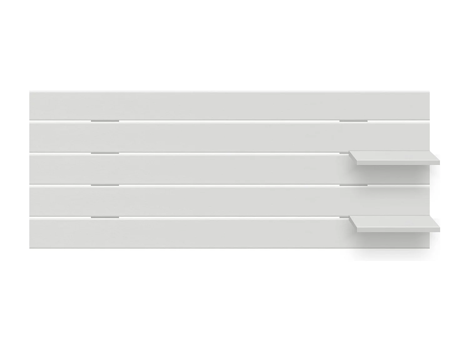 DHOME Hoofdbord met planken van gerecycled hout DM Muurhangend Horizontaal palletstijl Scandinavisch vintage bed (160 cm effen wit)