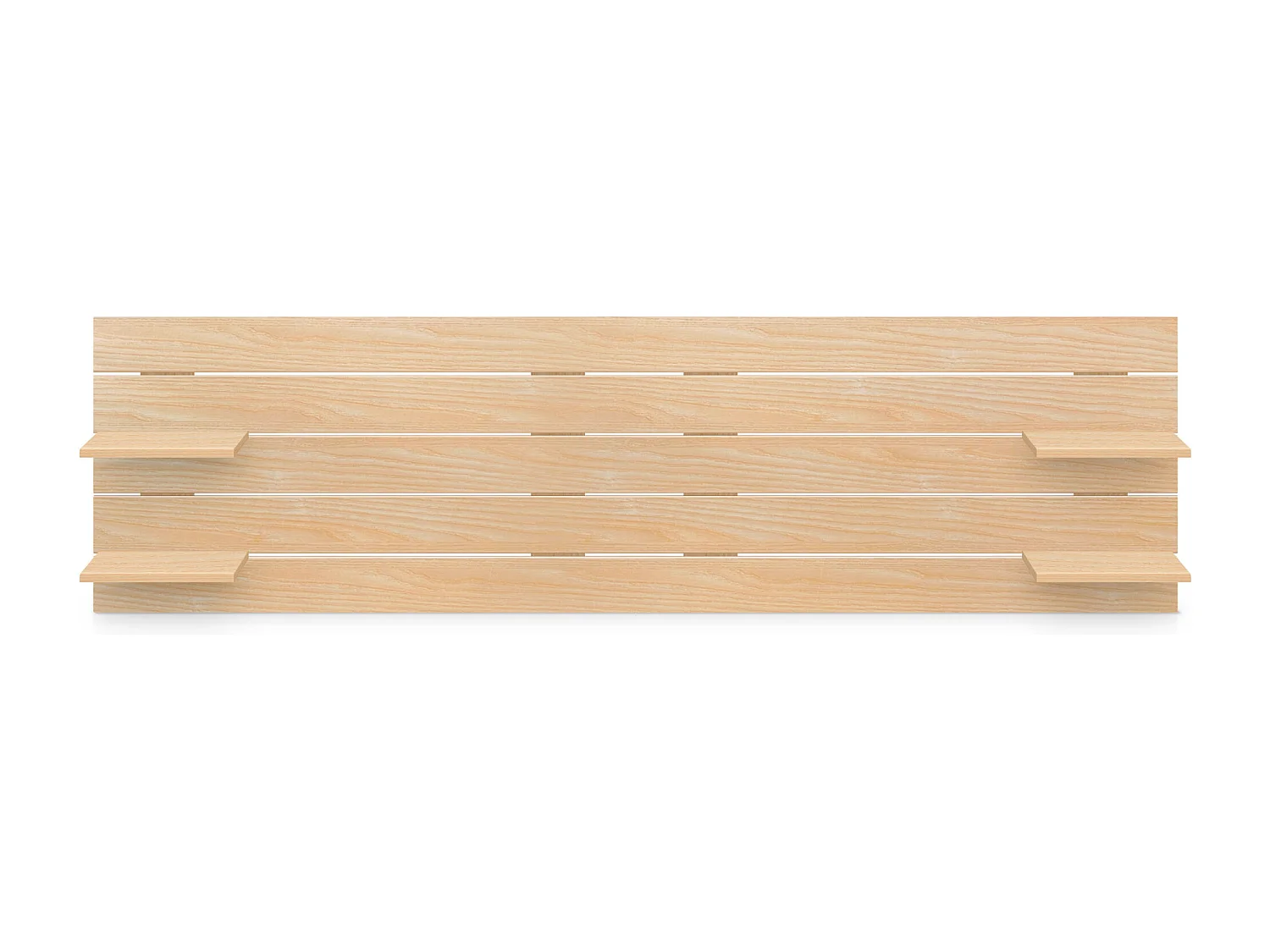 DHOME Tête de lit avec étagères en bois recyclé DM Tenture murale horizontale Style palette Lit nordique vintage (bois naturel 210 cm)