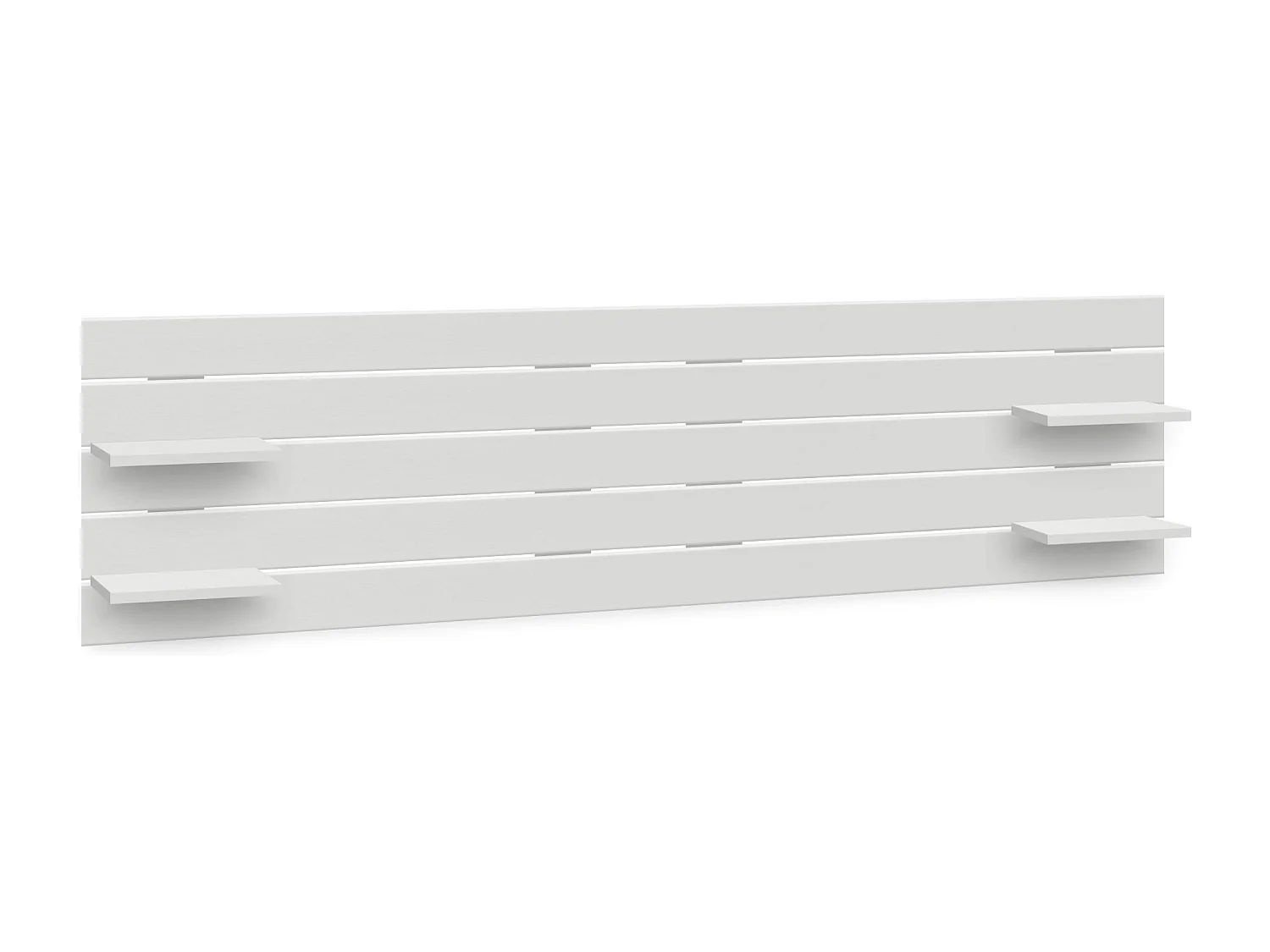 DHOME Tête de lit avec étagères en bois recyclé DM Tenture murale horizontale Style palette Lit nordique vintage (290 cm Blanc massif)