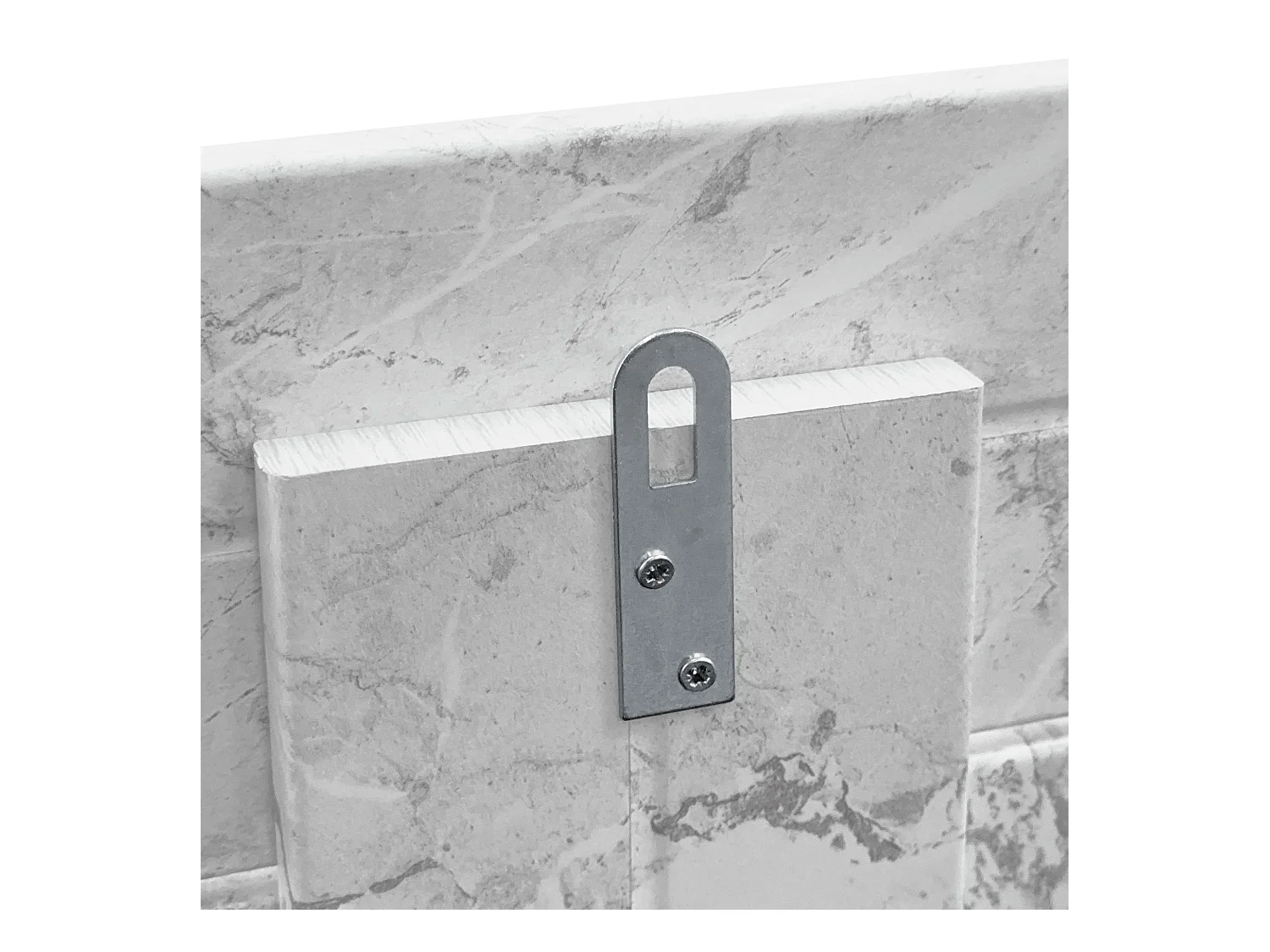 DHOME Tête de lit avec étagères en bois recyclé DM Tenture murale horizontale Style palette Lit nordique vintage (finition marbre 210 cm)