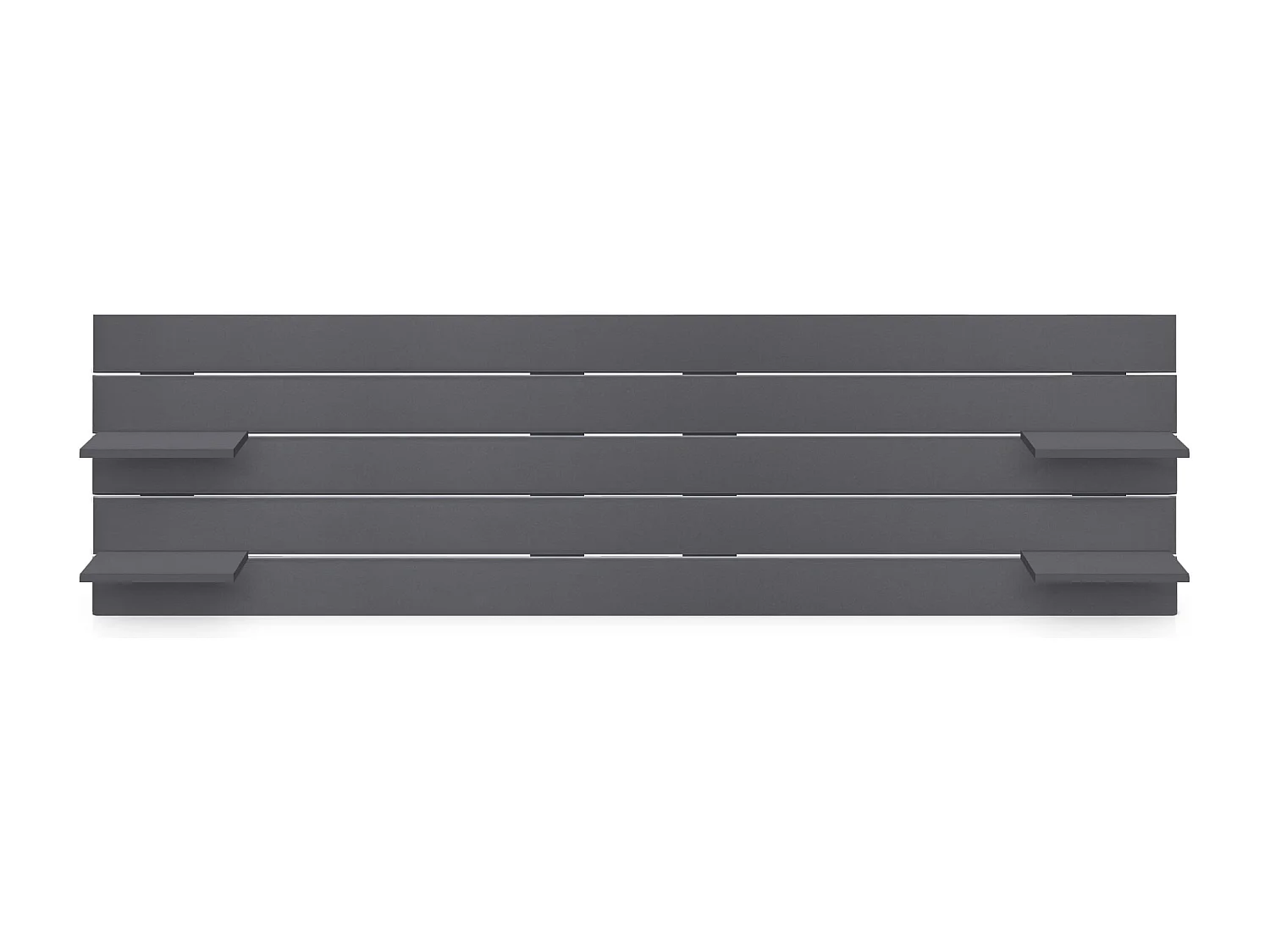 Cabeceira DHOME com prateleiras de madeira reciclada DM suspensa na parede estilo palete horizontal cama vintage nórdica (270 cm cinza sólido)