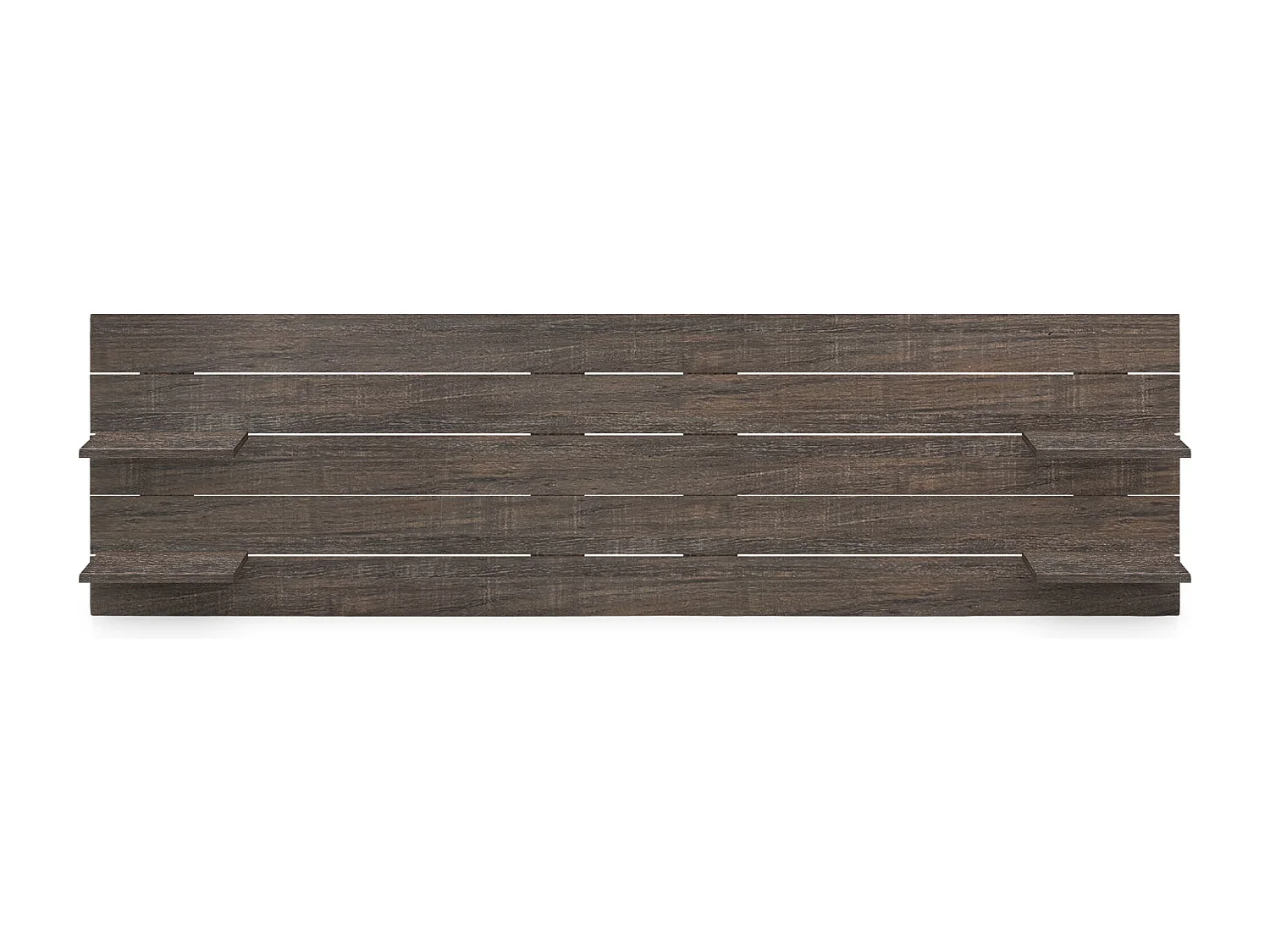 DHOME Hoofdbord met planken van gerecycled hout DM Muurhangend Horizontaal Palletstijl Scandinavisch Vintage Bed (220cm Amazon Oak)