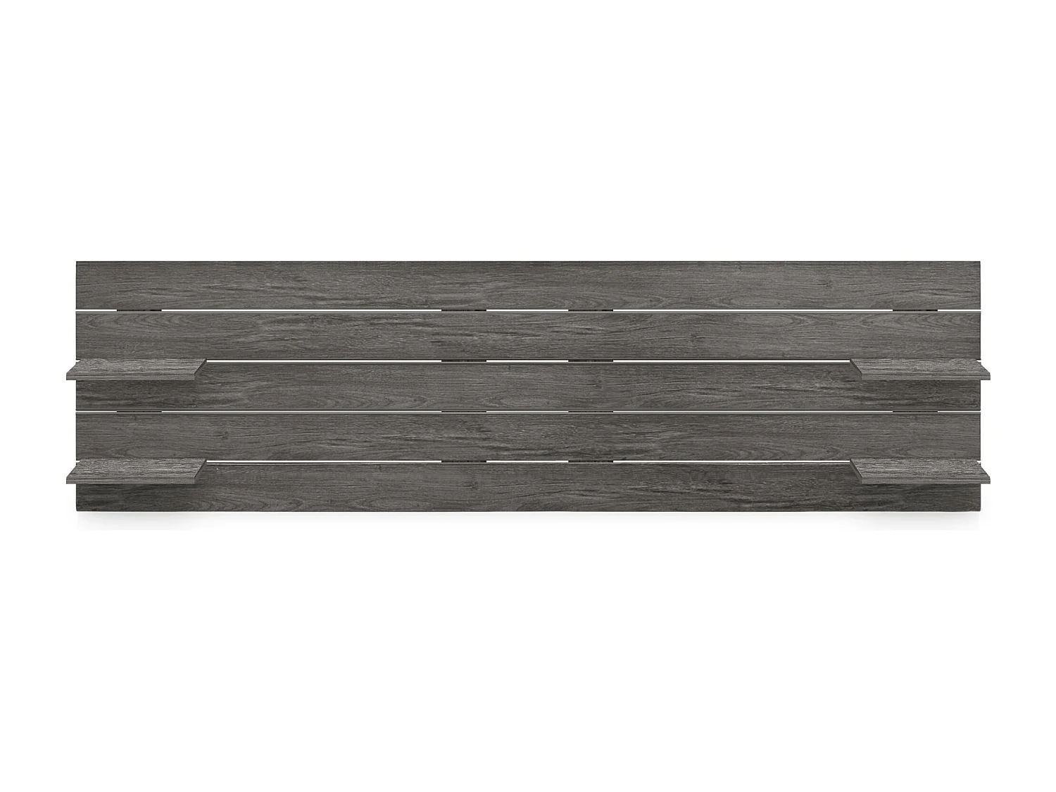 Cabeceira DHOME com prateleiras de madeira reciclada DM suspensa na parede estilo palete horizontal cama vintage nórdica (madeira de freixo de 290 cm)