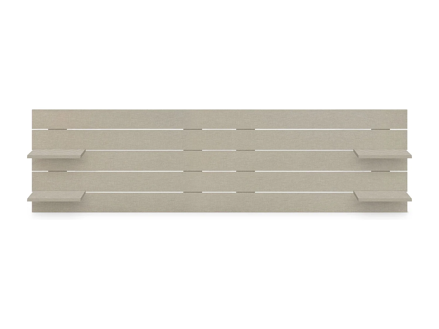 DHOME Hoofdbord met planken van gerecycled hout DM muurhangend horizontaal palletstijl Scandinavisch vintage bed (270 cm linnen afwerking)