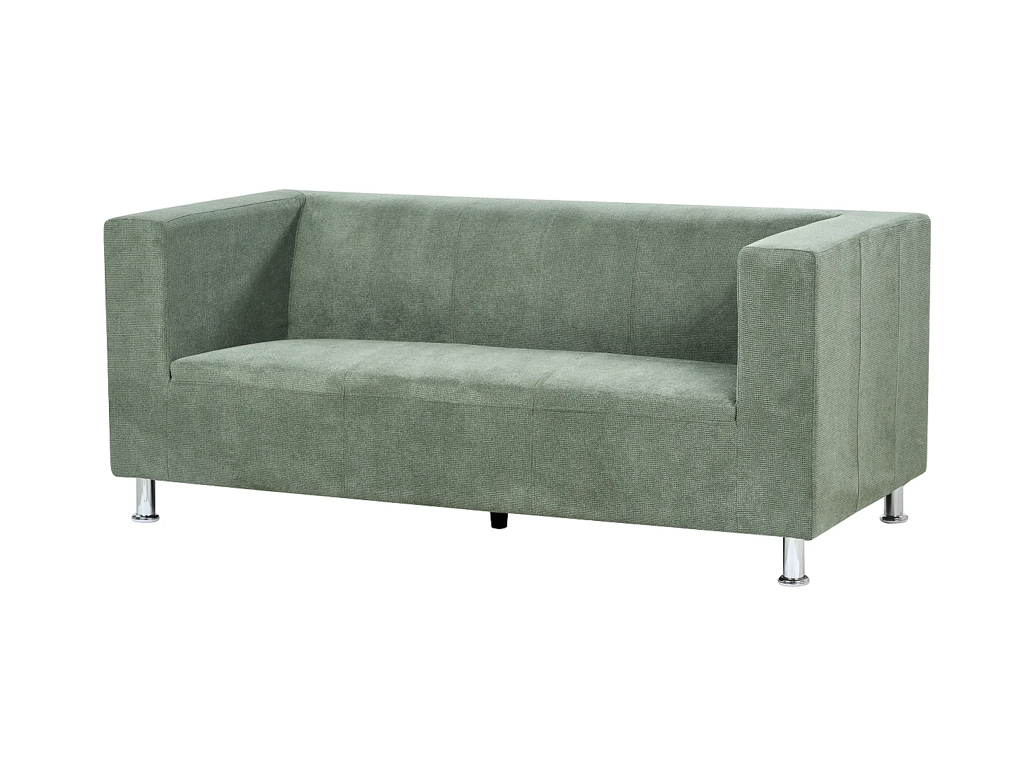 3-Sitzer Sofa Chenille Stoff grün minimalistisch modern Floro