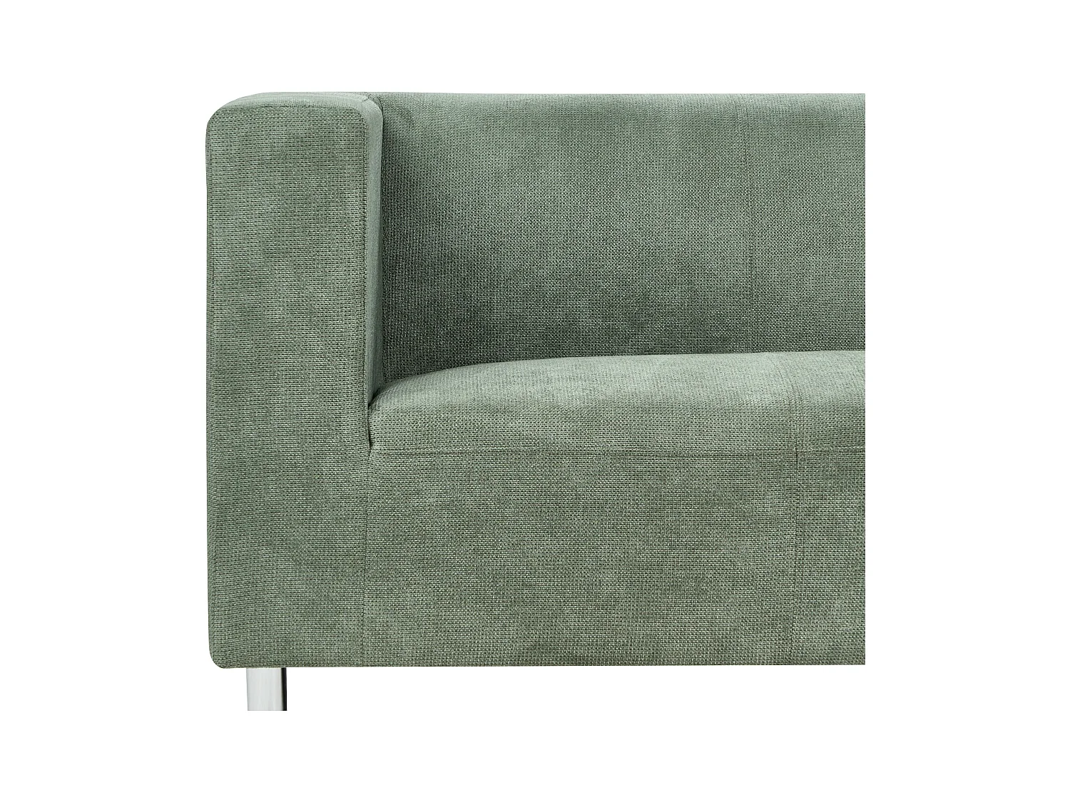 3-Sitzer Sofa Chenille Stoff grün minimalistisch modern Floro