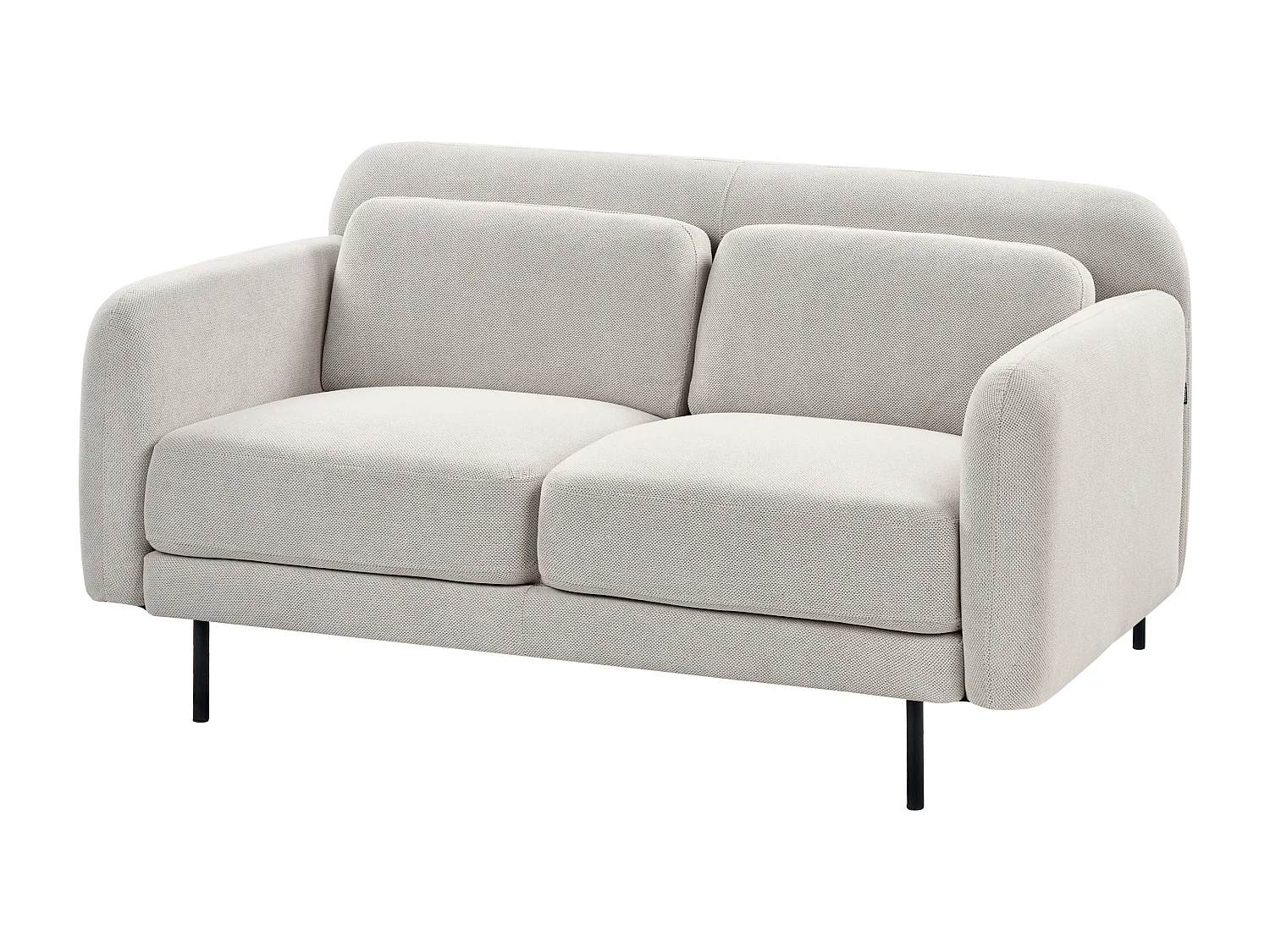 Canapé 2 places LILAND Tissu Blanc cassé