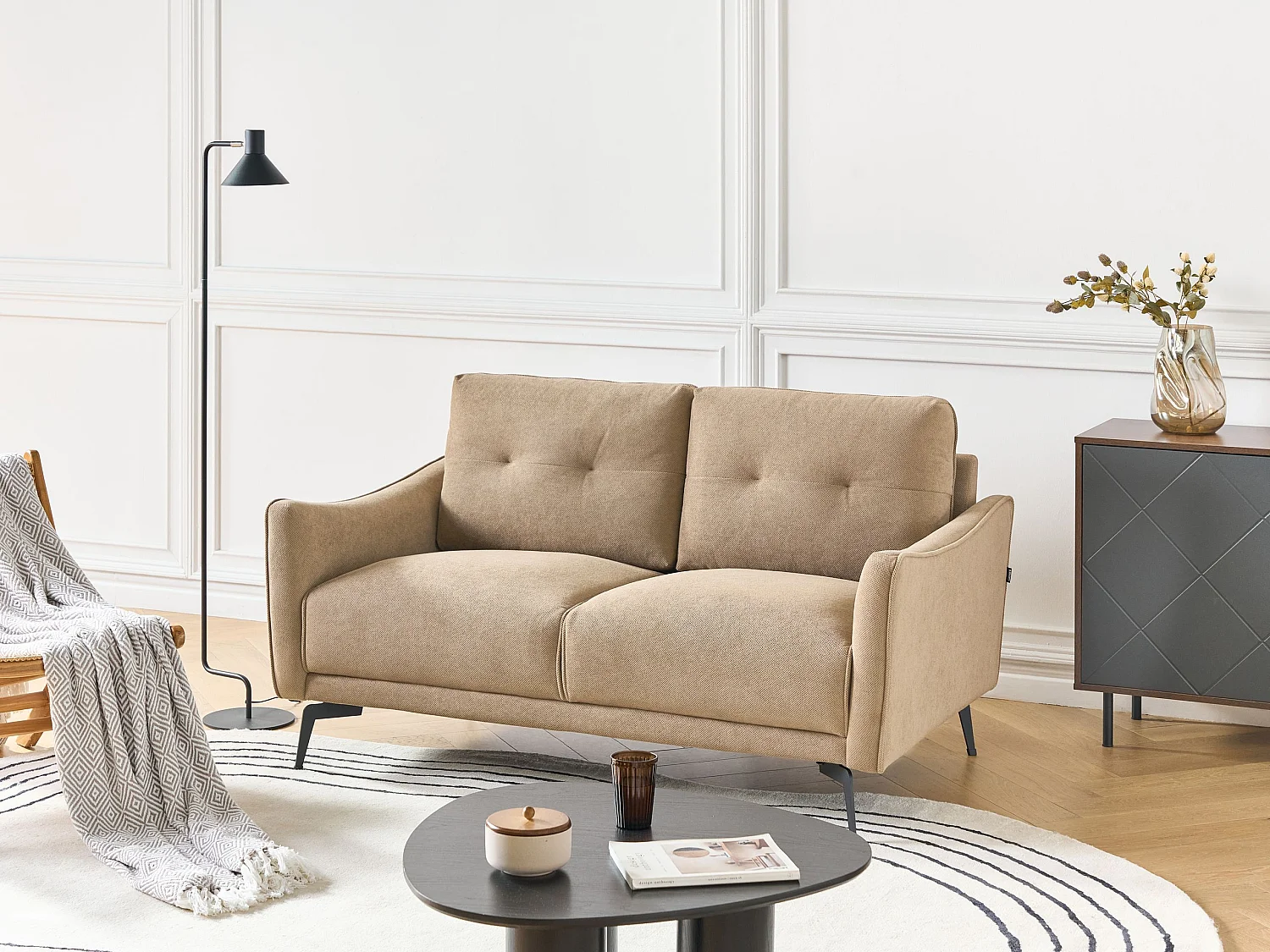 Canapé 2 places NAPPA Tissu Marron clair