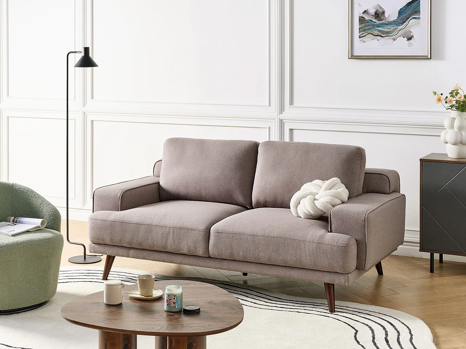 Canapé 2 places DALUM Tissu Marron