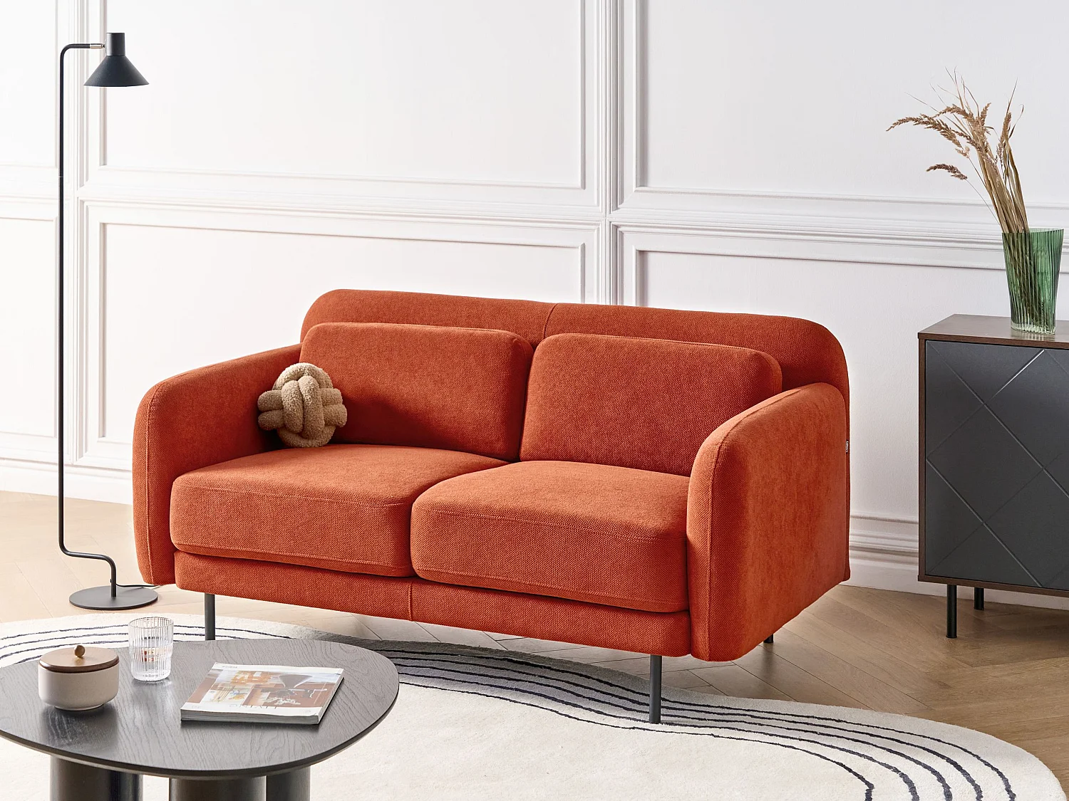 Sofa LILAND Pomarańczowy dla 2 osób