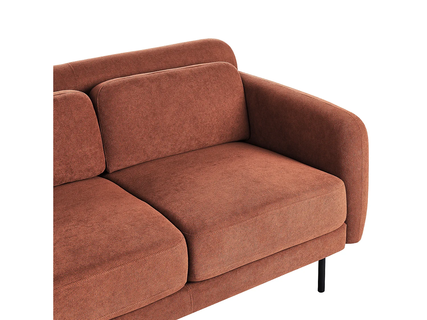 Sofa LILAND Stoff Orange 2-Sitzer