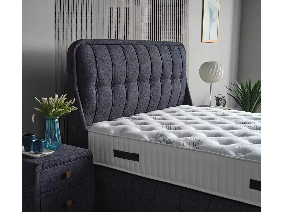 Bett Empires/160x200/Stoffbezug/Anthrazit