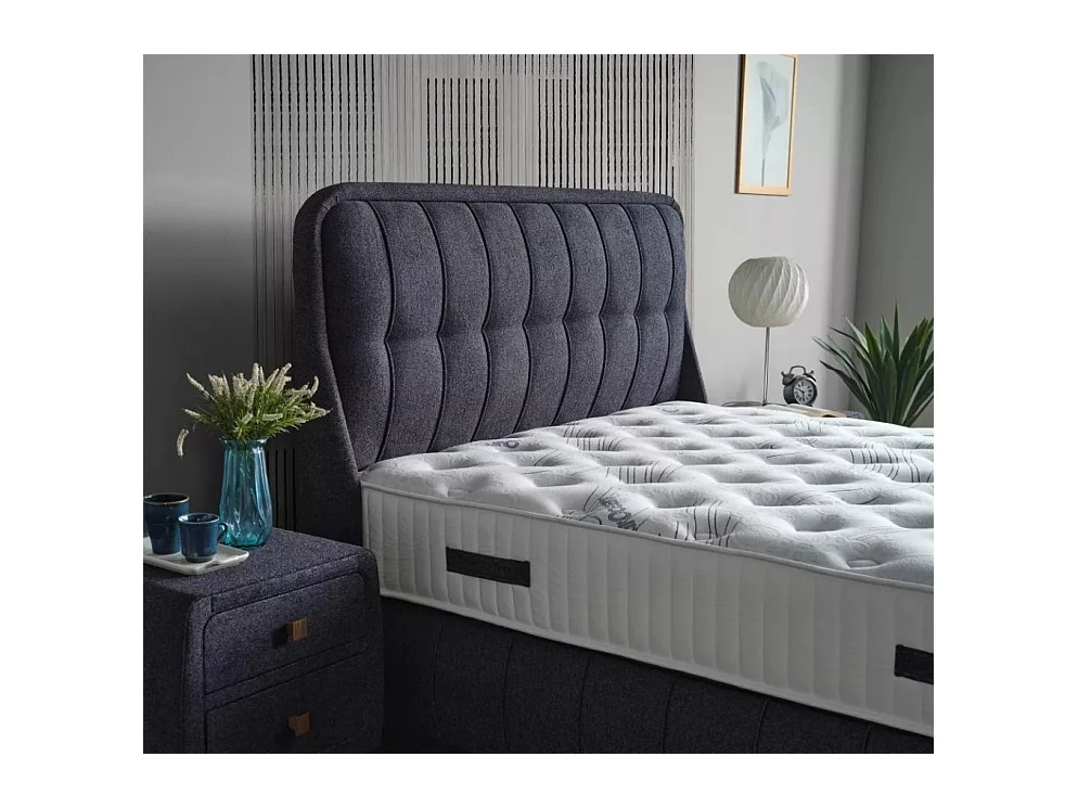 Bett Empires/160x200/Stoffbezug/Anthrazit