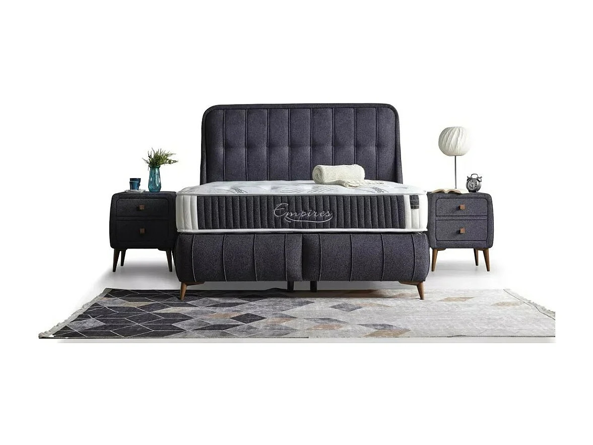 Bett Empires/160x200/Stoffbezug/Anthrazit