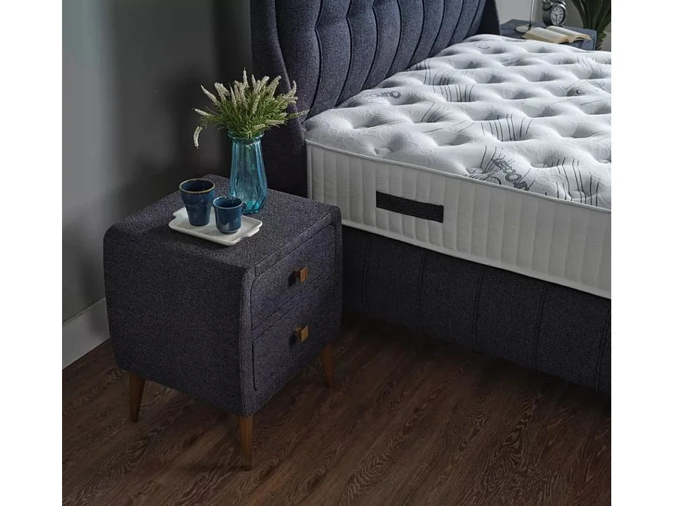 Bett Empires/160x200/Stoffbezug/Anthrazit