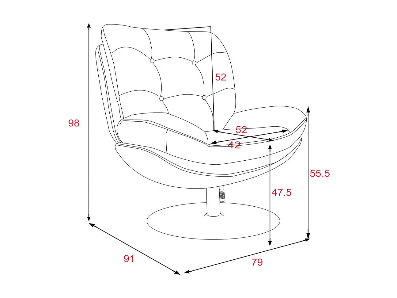 Fauteuil pivotant Magnum - Amadeus