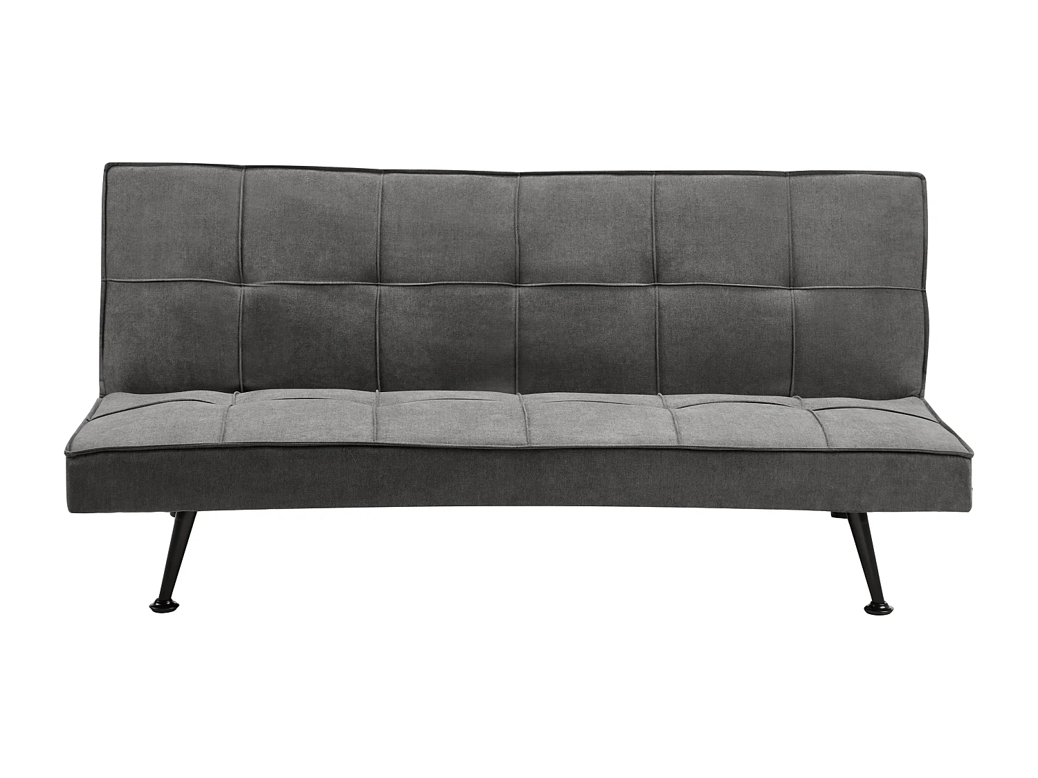 3-Sitzer Sofa mit Schlaffunktion Stoff grau Schlafsofa ohne Armlehnen Hasle