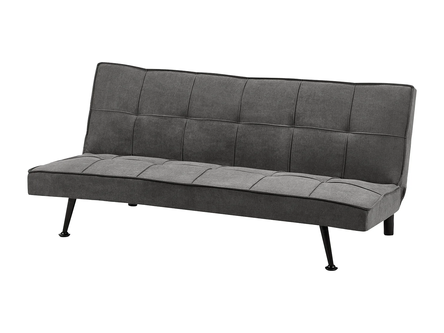 3-Sitzer Sofa mit Schlaffunktion Stoff grau Schlafsofa ohne Armlehnen Hasle