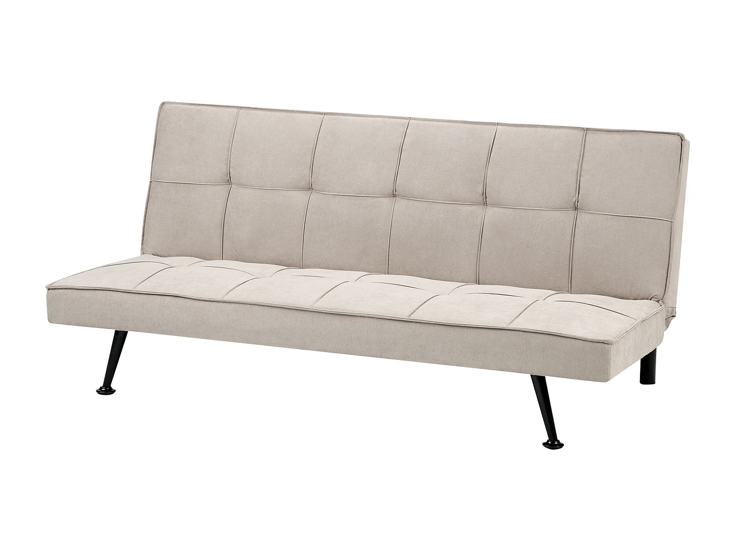 3-Sitzer Sofa mit Schlaffunktion Stoff beige Schlafsofa ohne Armlehnen Hasle