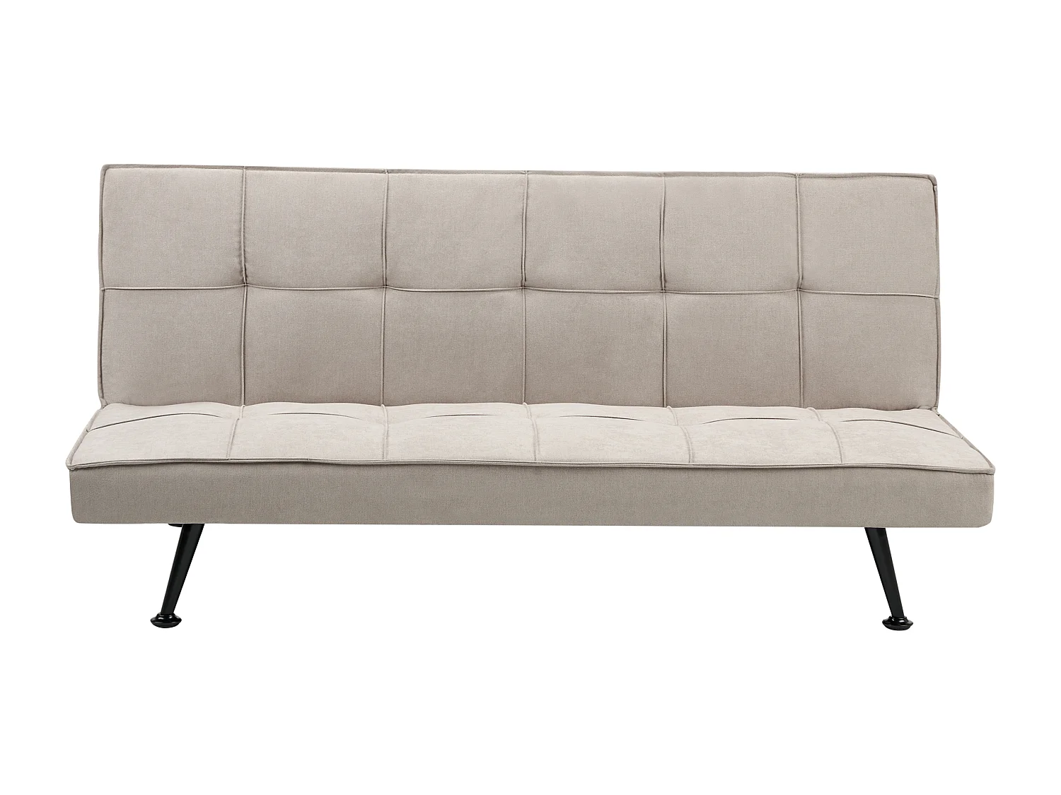 3-Sitzer Sofa mit Schlaffunktion Stoff beige Schlafsofa ohne Armlehnen Hasle