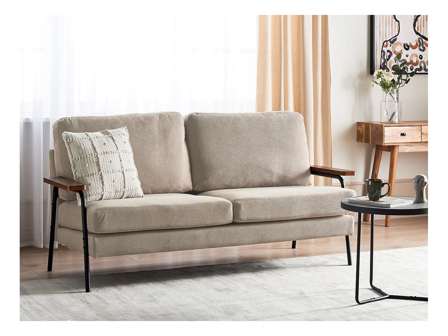 Canapé 3 places AKRANES Tissu Taupe