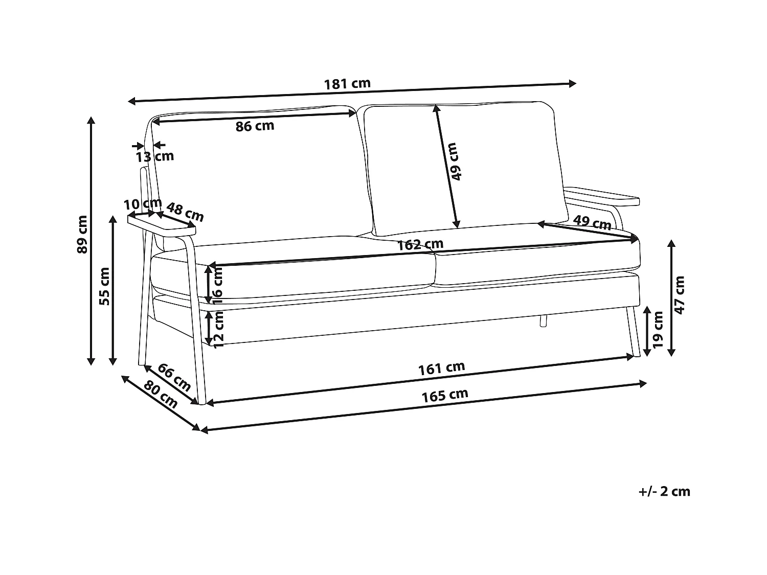 Canapé 3 places AKRANES Tissu Taupe