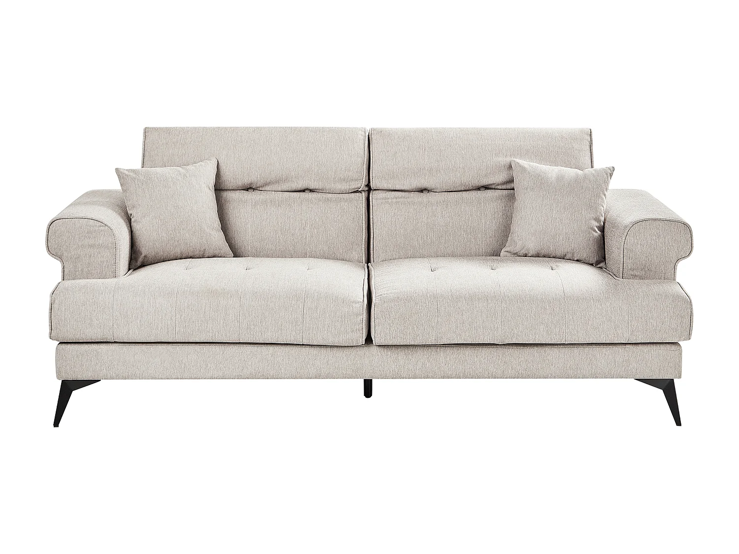 Sofa Stoff beige / taupe 3-Sitzer gepolstert mit verstellbaren Kopfstützen Skive