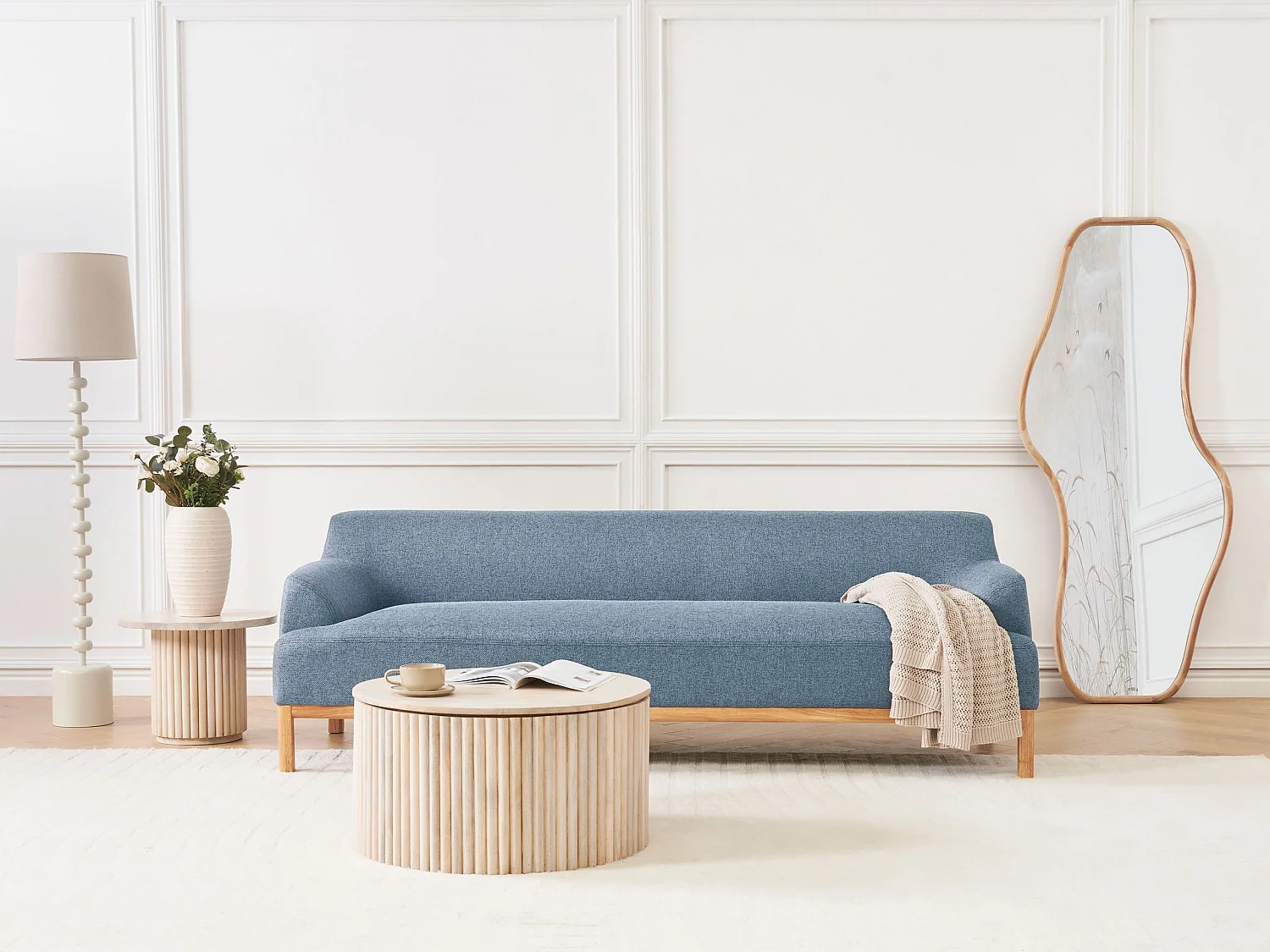 Sofa SOSJO Niebieski dla 3 osób