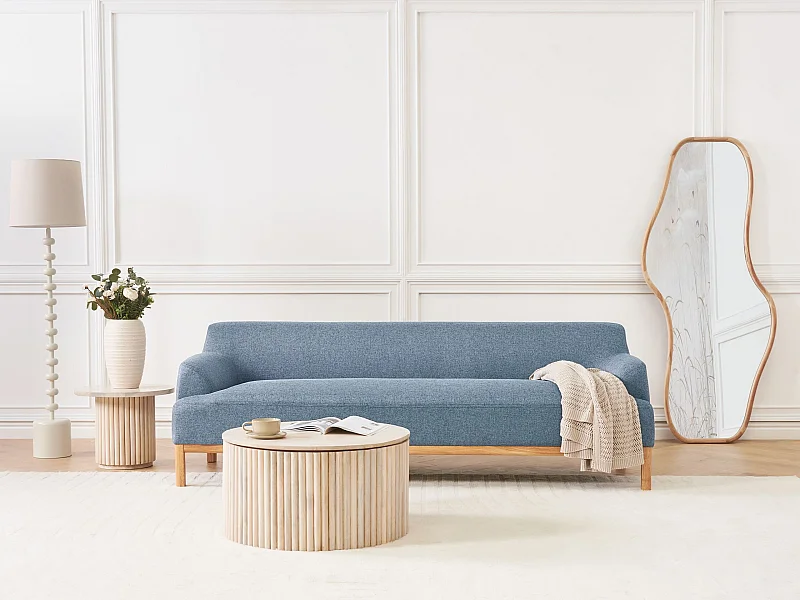 Canapé 3 places SOSJO Tissu Bleu