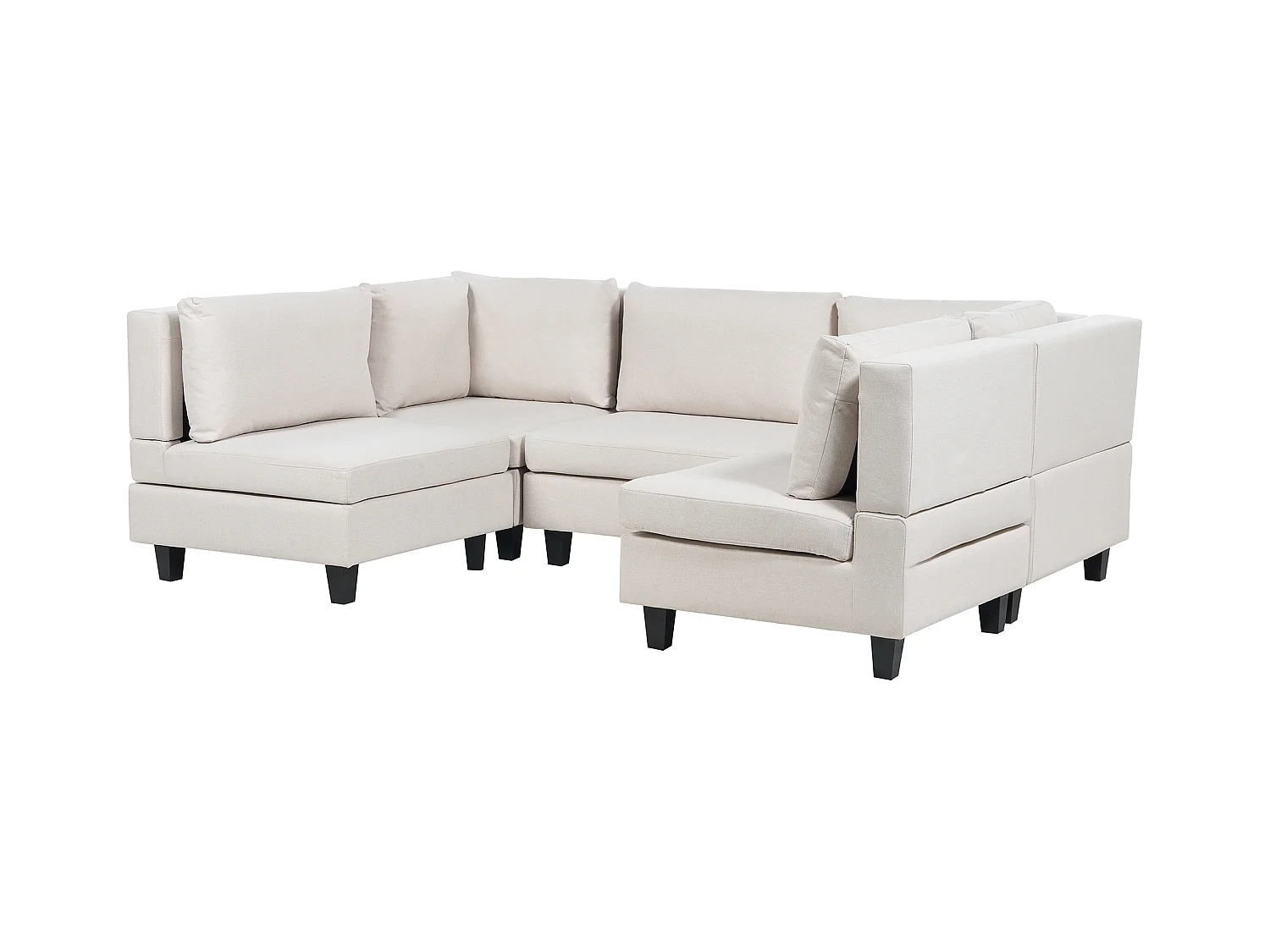 Canapé modulable en forme de U 5 places UNSTAD Tissu Beige clair