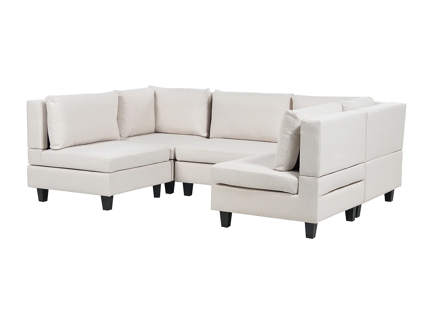 Canapé modulable en forme de U 5 places UNSTAD Tissu Beige clair
