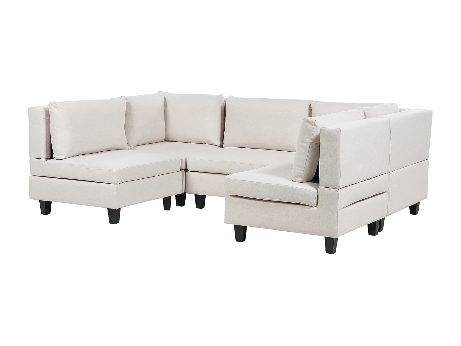 Sofá modular em forma de U UNSTAD Tecido Creme claro 5 lugares