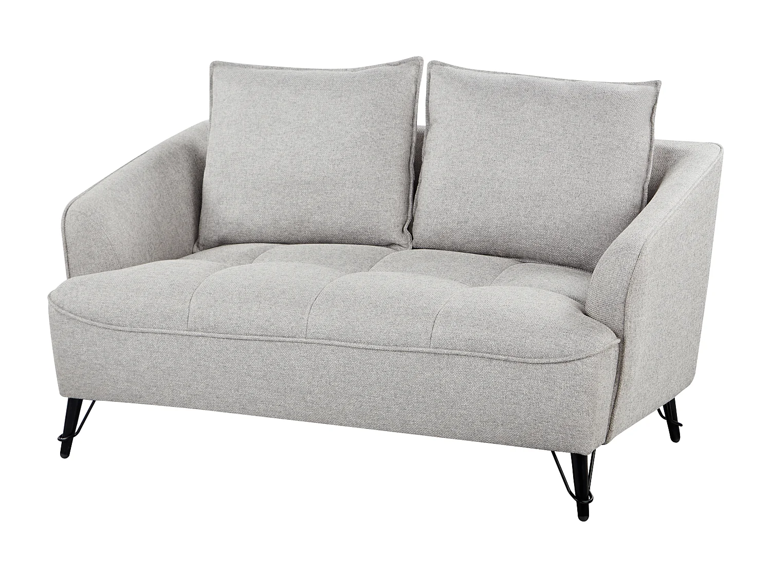 Sofa HOBRO Stoff Grau 2-Sitzer