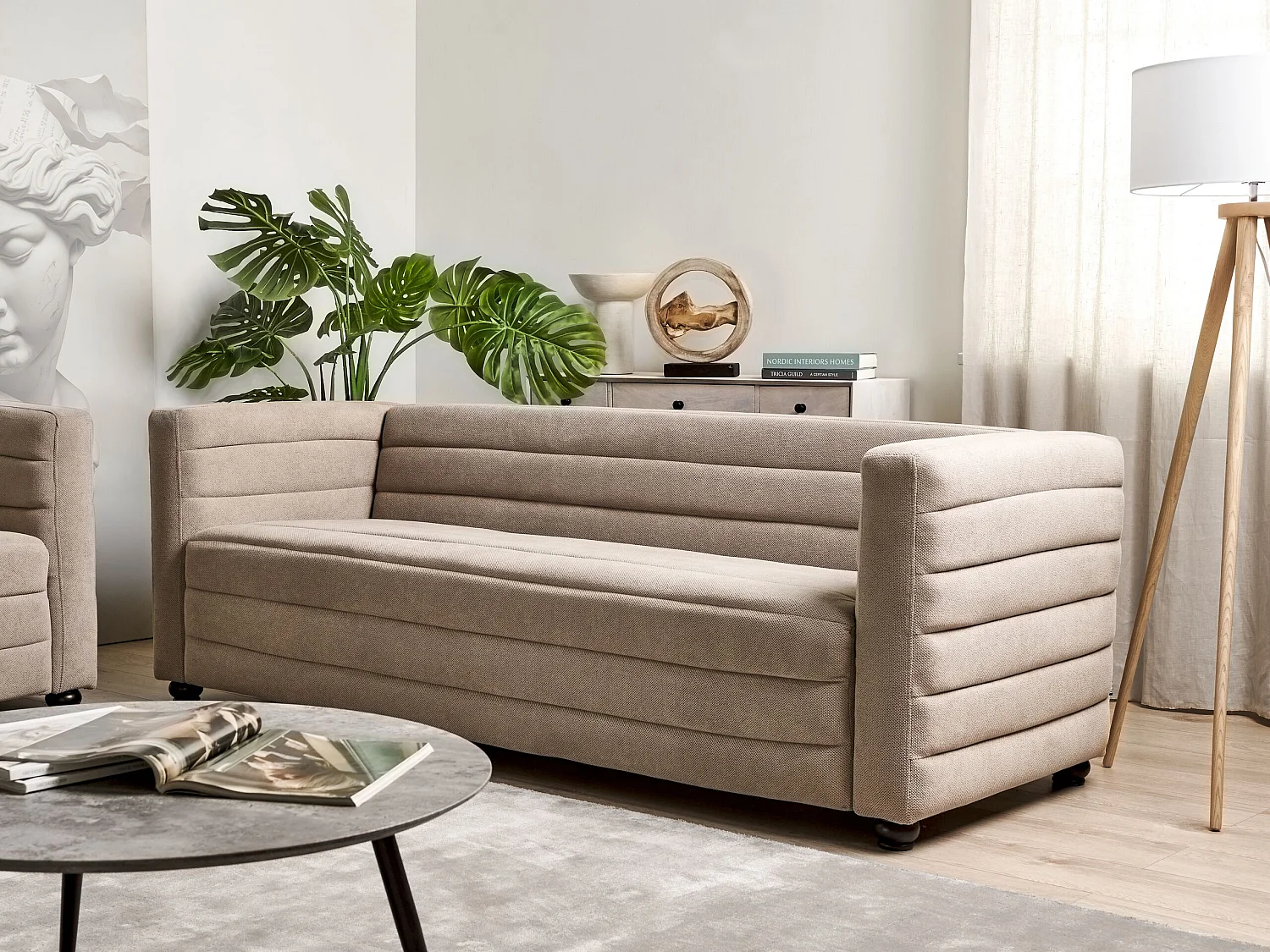 Sofa HOFN Stoff Taupe 3-Sitzer