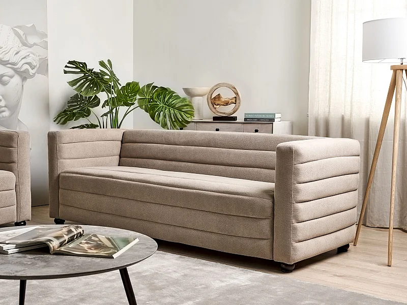 Sofa HOFN Stoff Taupe 3-Sitzer