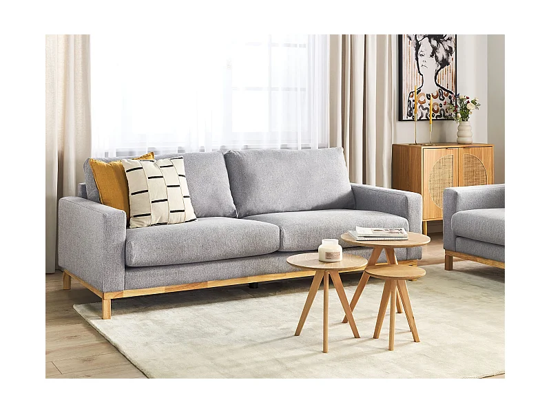 Divano SIGGARD Tessuto Grigio 3 posti